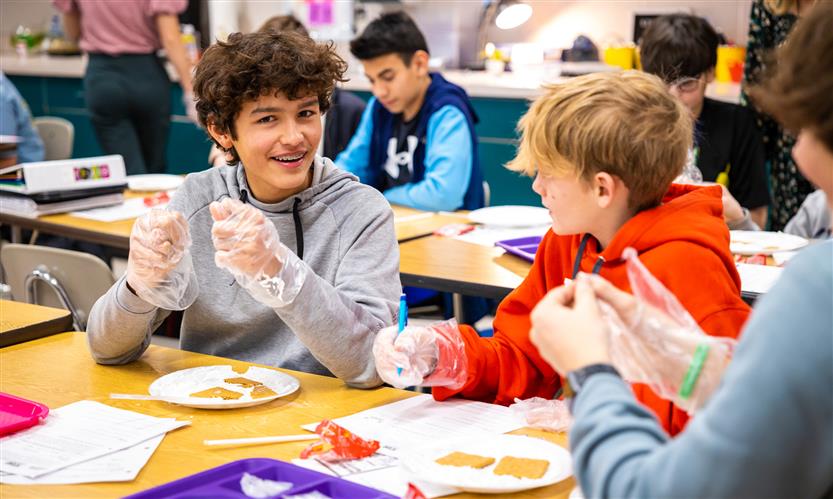 Students enjoy a science experiment